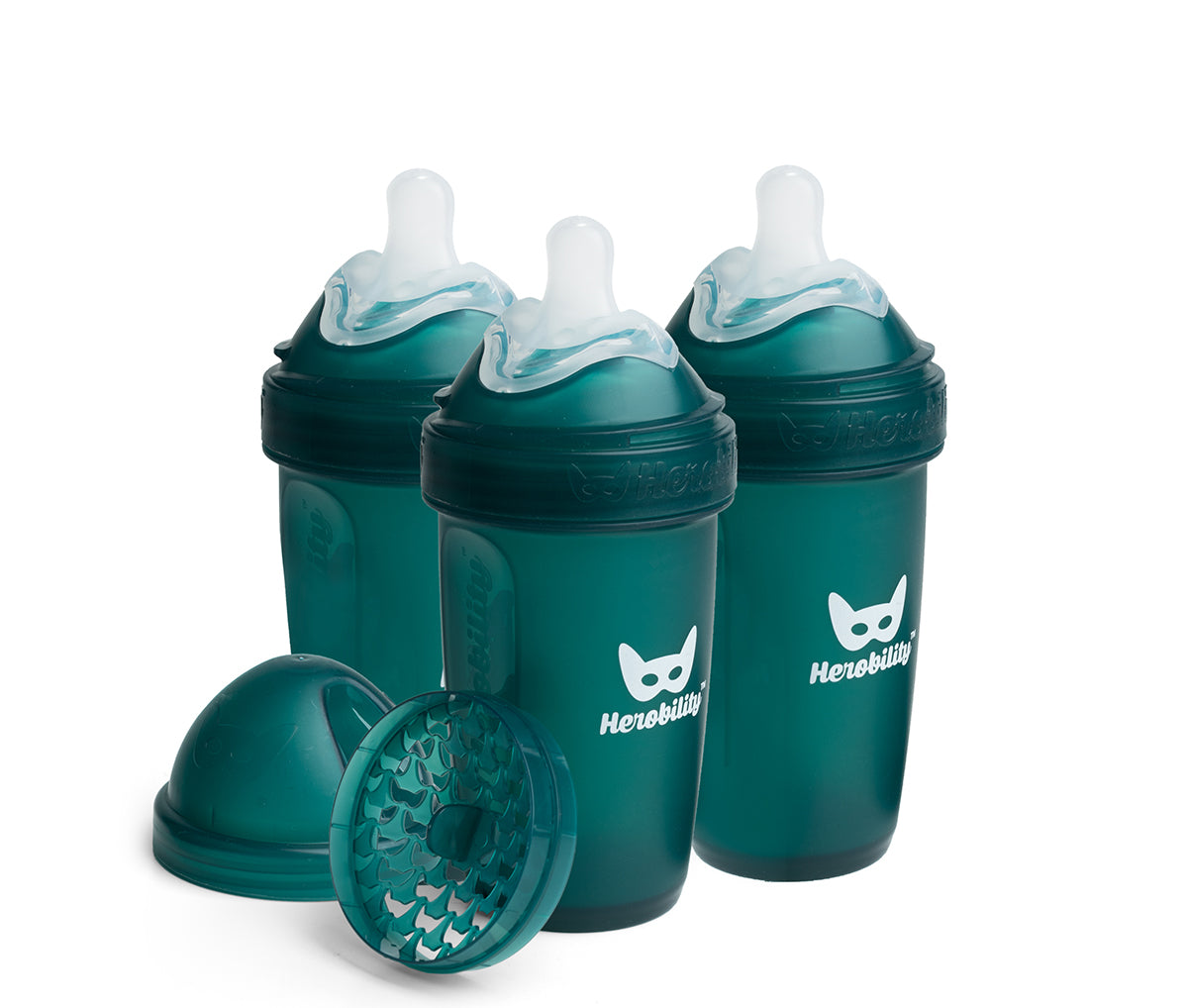 3-pack Nappflaskor 240 ml - Mörk Grön