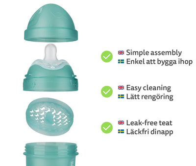 Babyflasche mit doppeltem Anti-Kolik-System LT 240 ml, Dämmerung grün