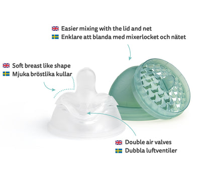Babyflasche mit doppeltem Anti-Kolik-System LT 240 ml, Dämmerung grün