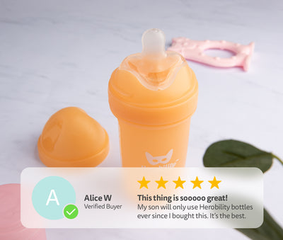 Babyflasche mit doppeltem Anti-Kolik-System LT 240 ml, Pfirsichfarben